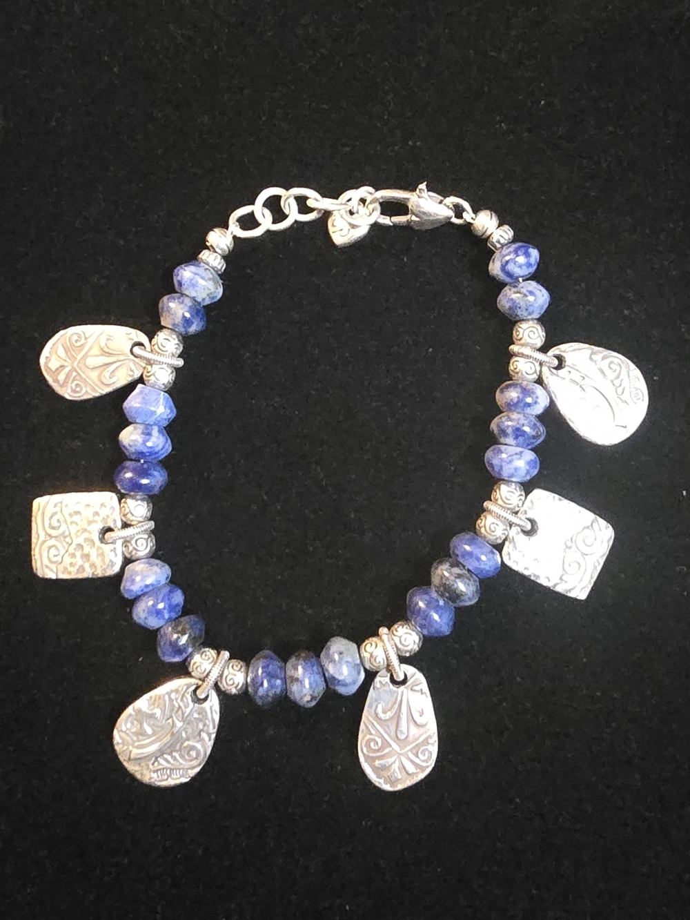 Brighton Blue Bead & Silver Charm Bracelet